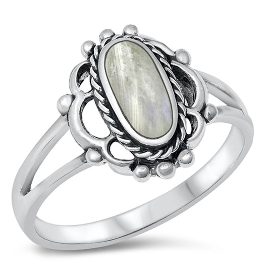 Sterling Silver Bali Moonstone Ring