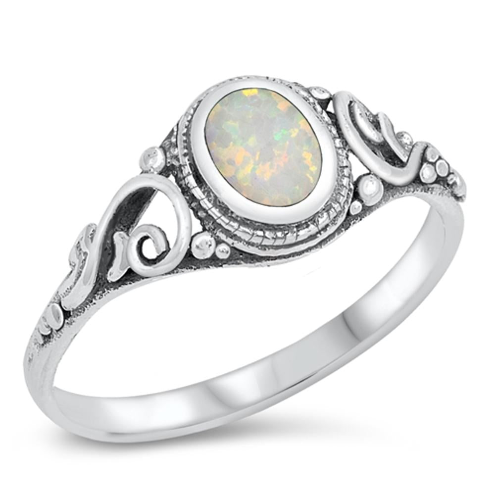 Celtic White Lab Opal Wholesale Ring New .925 Sterling Silver Band Sizes 4-10