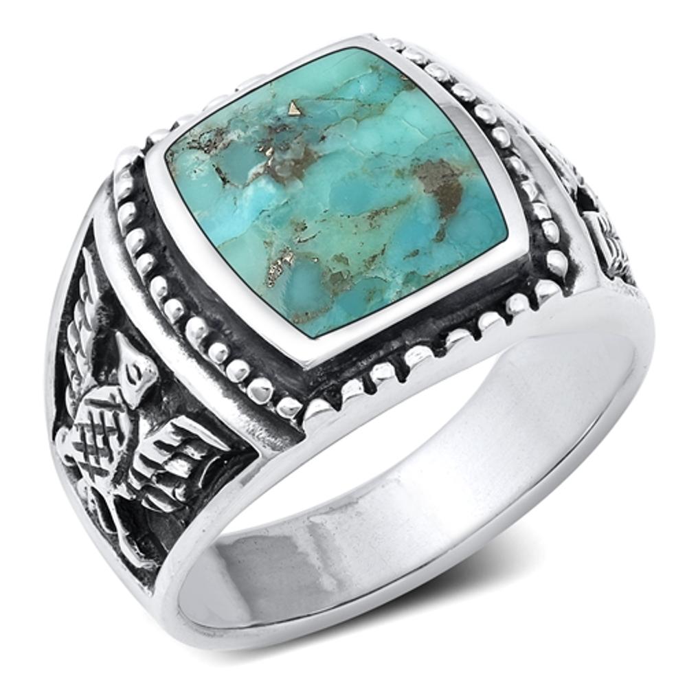 Sterling Silver Turquoise Signet Ring