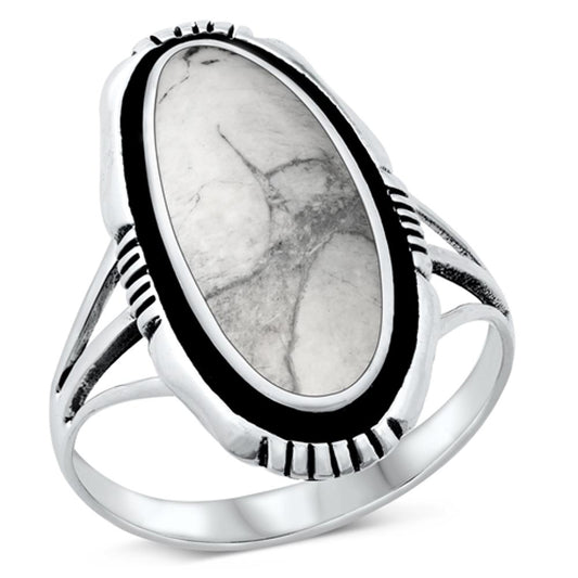 Sterling Silver White Buffalo Turquoise Ring