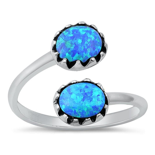 Sterling Silver Blue Lab Opal Ring