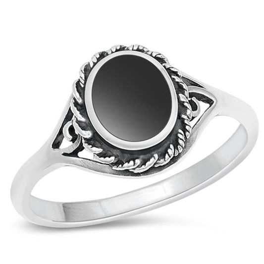 Sterling Silver Black Bali Onyx Ring