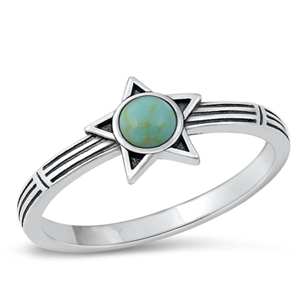 Sterling Silver Turquoise Star Ring