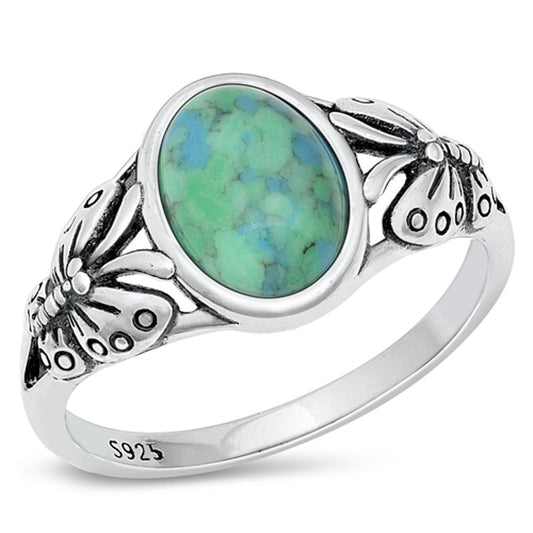 Sterling Silver Turquoise Butterfly Ring