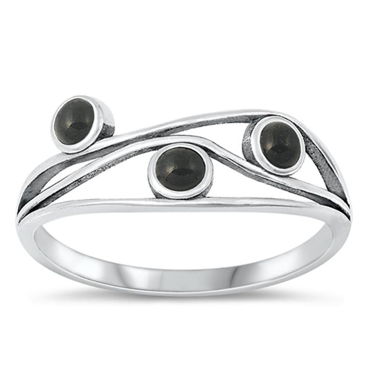 Sterling Silver Black Agate Ring