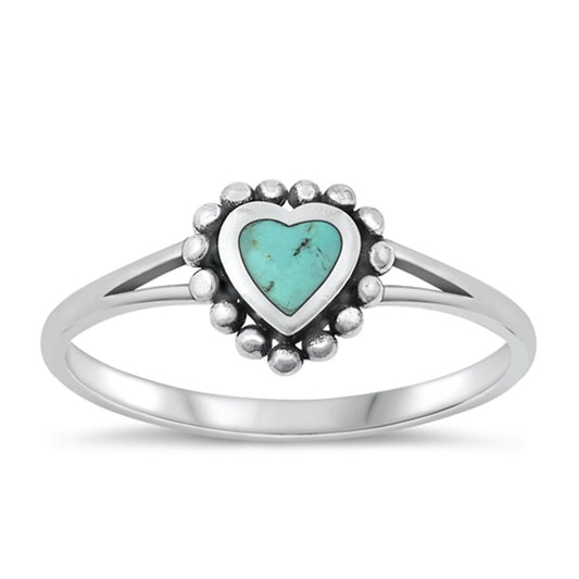 Sterling Silver Turquoise Heart Ring