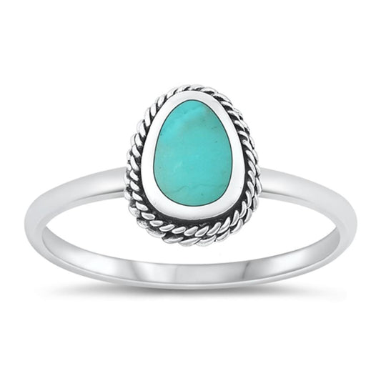 Sterling Silver Turquoise Bali Ring