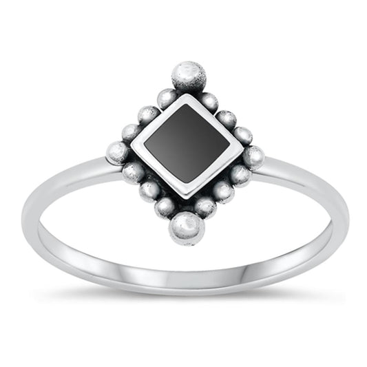 Sterling Silver Black Agate Ring