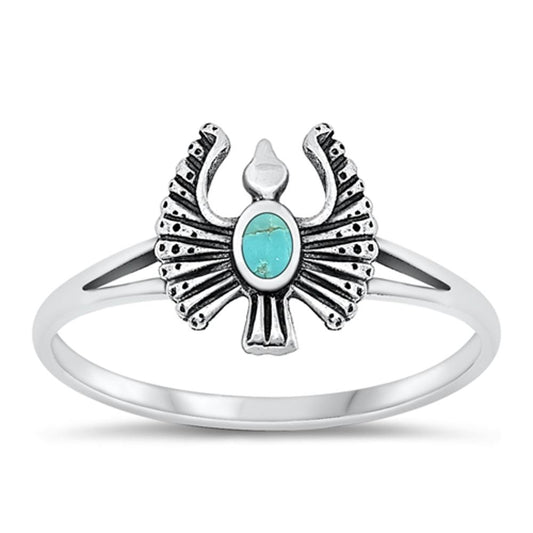 Sterling Silver Rising Phoenix Turquoise Ring