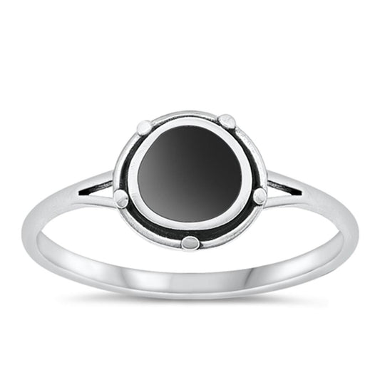 Sterling Silver Black Agate Ring