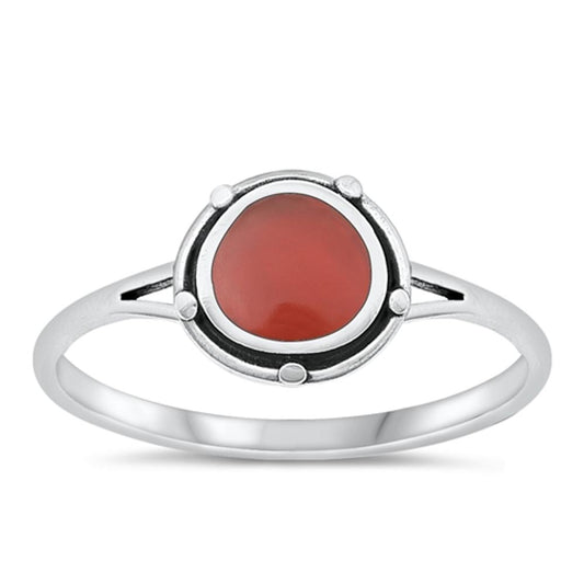 Sterling Silver Red Agate Ring