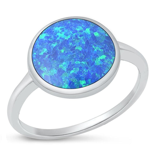 Sterling Silver Blue Lab Opal Cocktail Ring