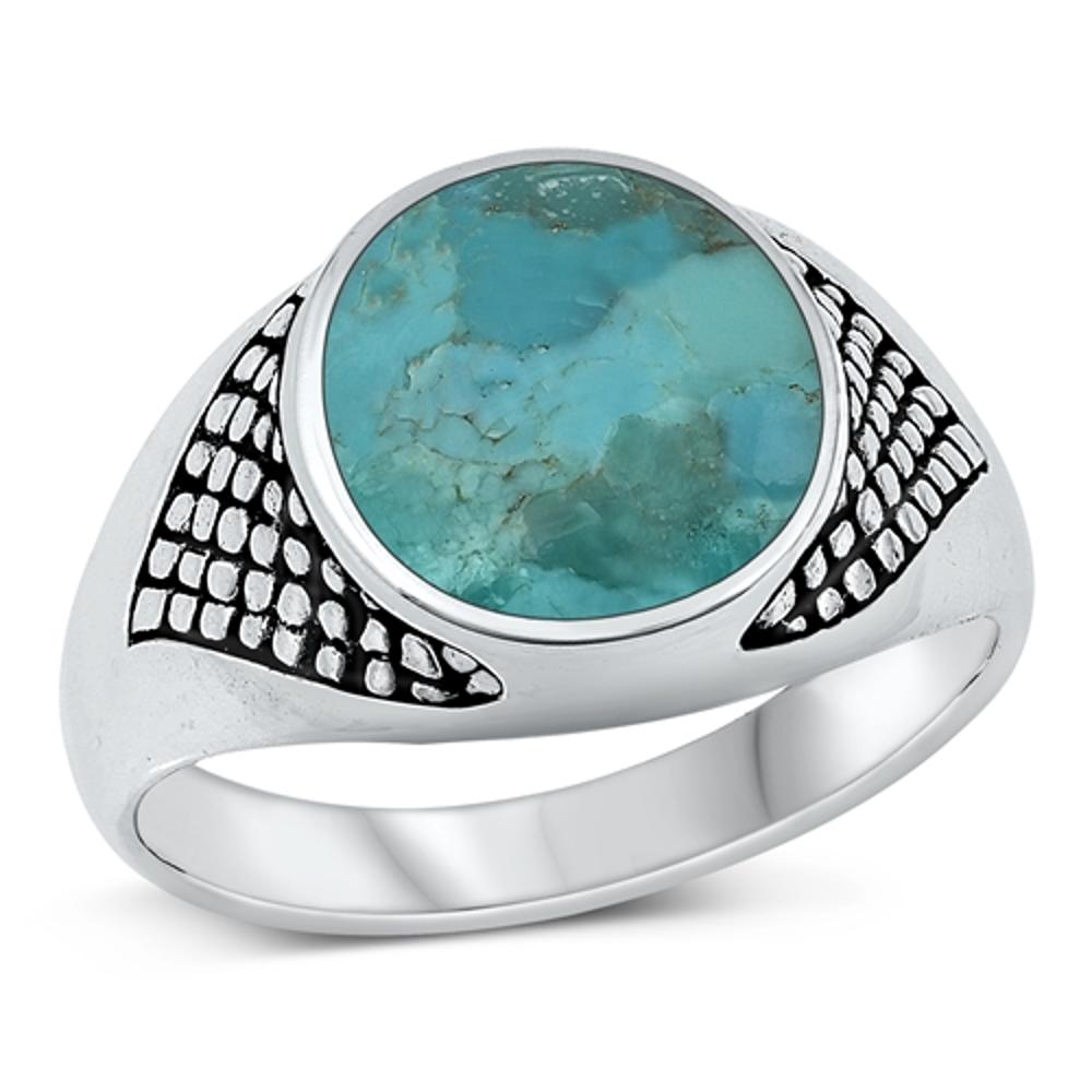 Sterling Silver Turquoise Signet Ring