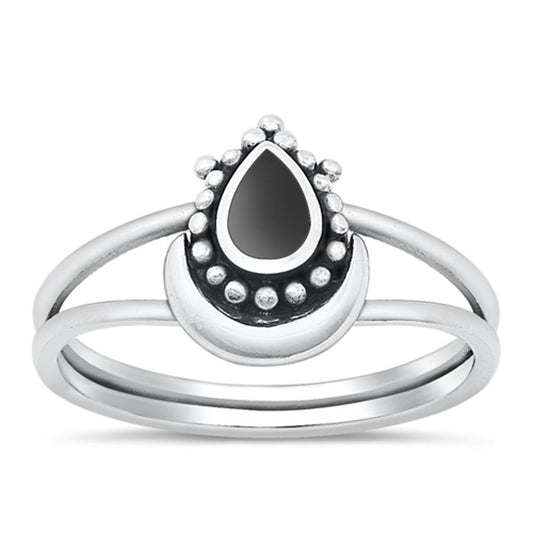 Sterling Silver Black Agate Ring