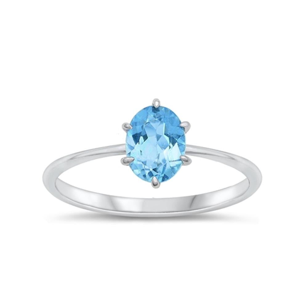 Sterling Silver Genuine Blue Topaz Ring