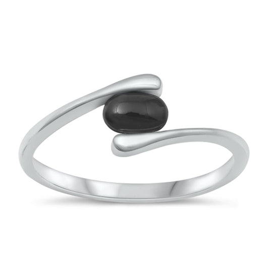 Sterling Silver Black Agate Ring