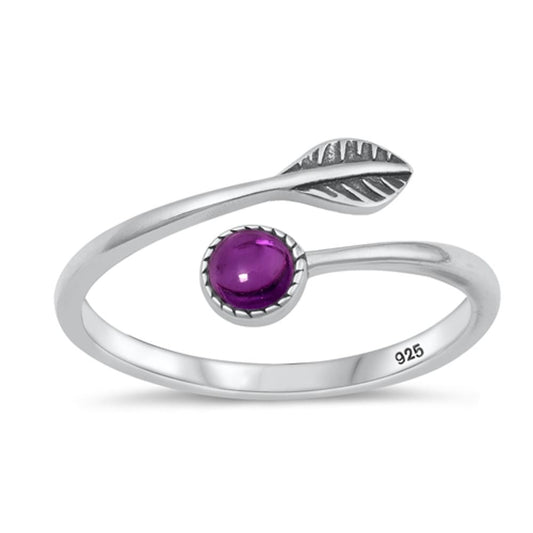 Sterling Silver Amethyst Arrow Spoon Ring