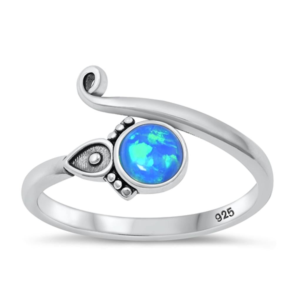 Sterling Silver Blue Lab Opal Ring