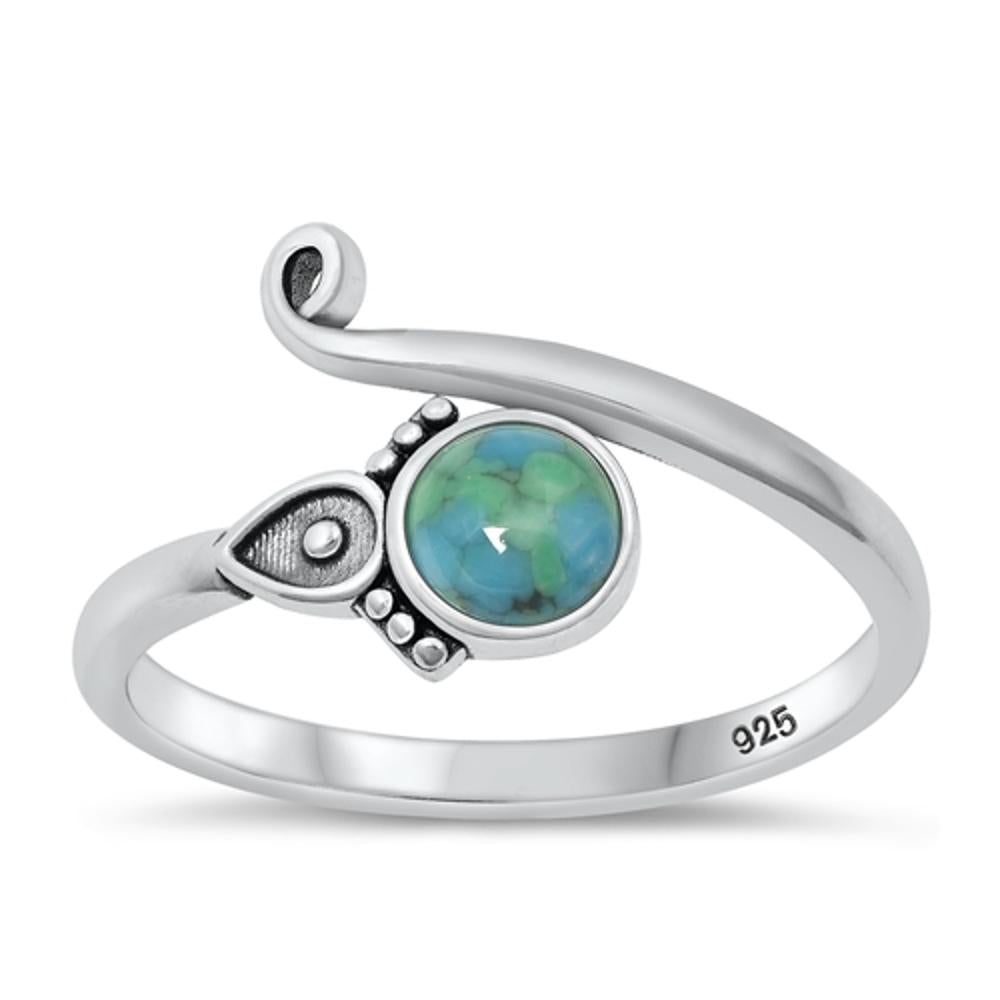 Sterling Silver Turquoise Bali Ring