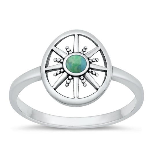 Sterling Silver Turquoise Compass Ring