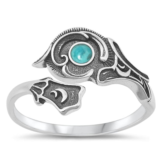 Sterling Silver Turquoise Spoon Ring