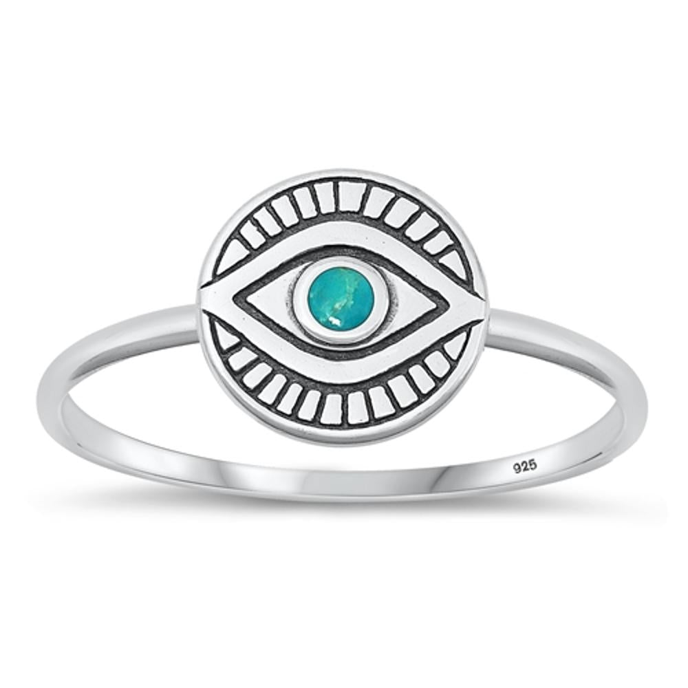 Sterling Silver Turquoise Eye Ring