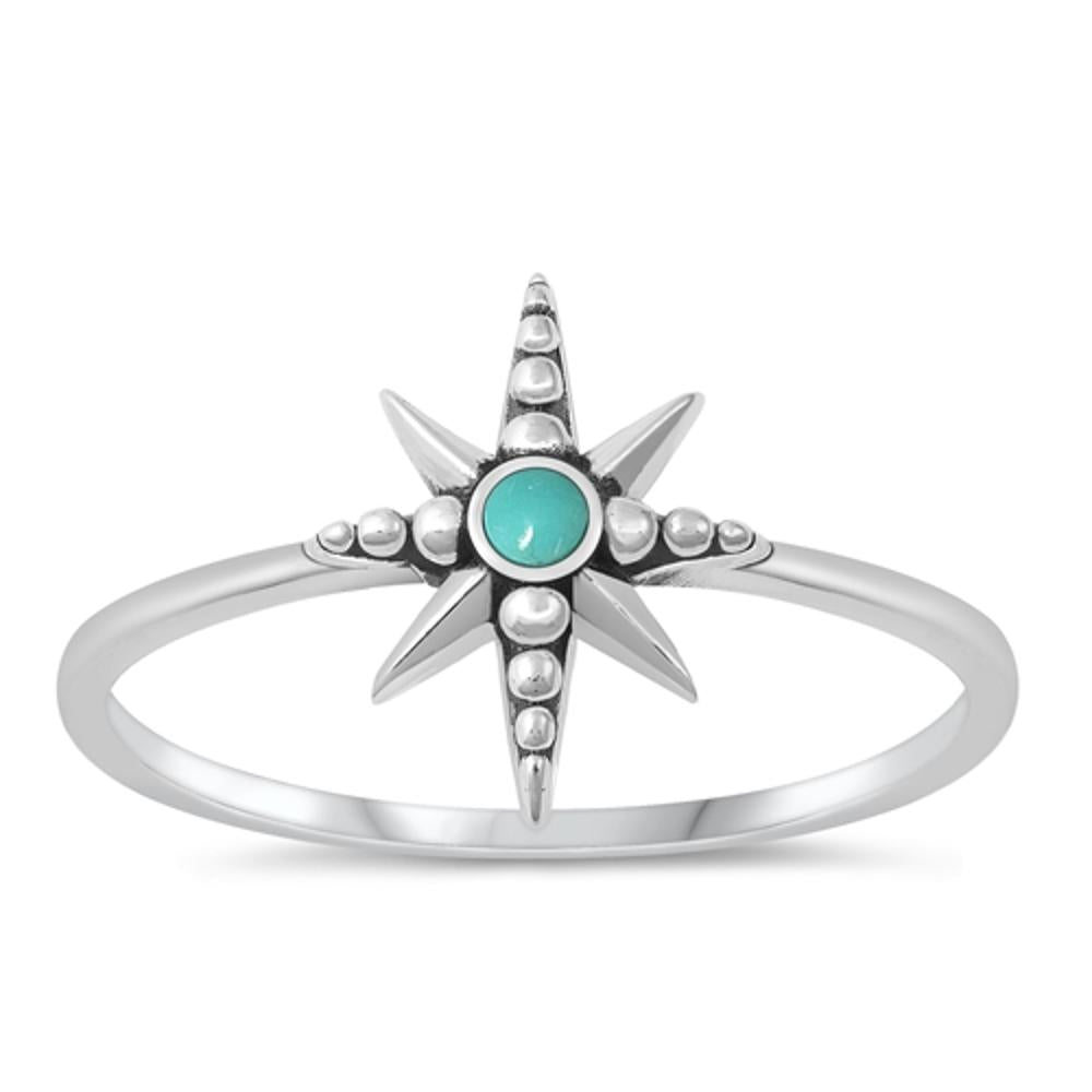 Sterling Silver Turquoise Star Ring