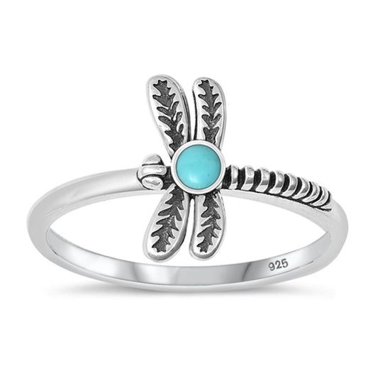 Sterling Silver Turquoise Dragonfly Ring