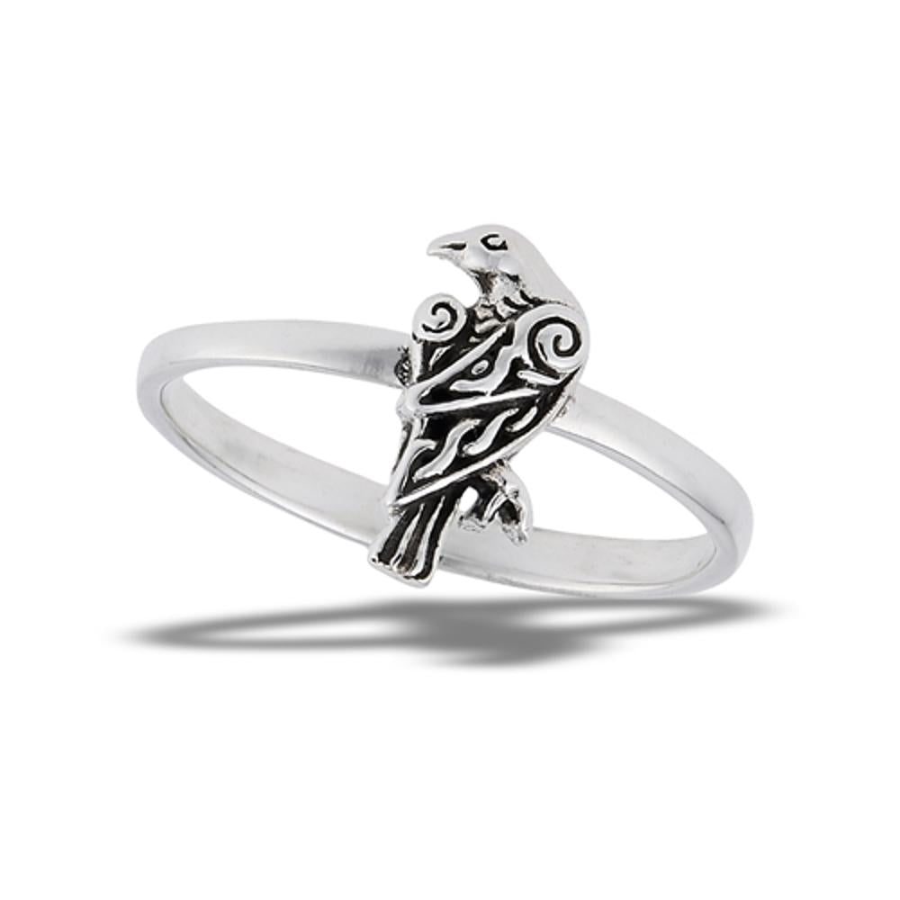 Sterling Silver Raven Ring