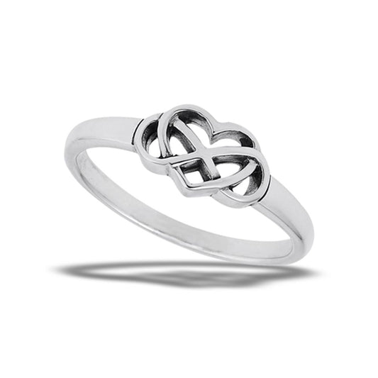 Sterling Silver Celtic Heart Infinity Ring