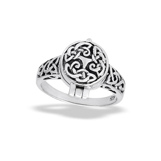 Sterling Silver Celtic Locket Ring