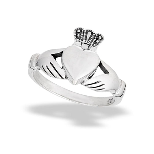 Sterling Silver Claddagh Heart Locket Ring