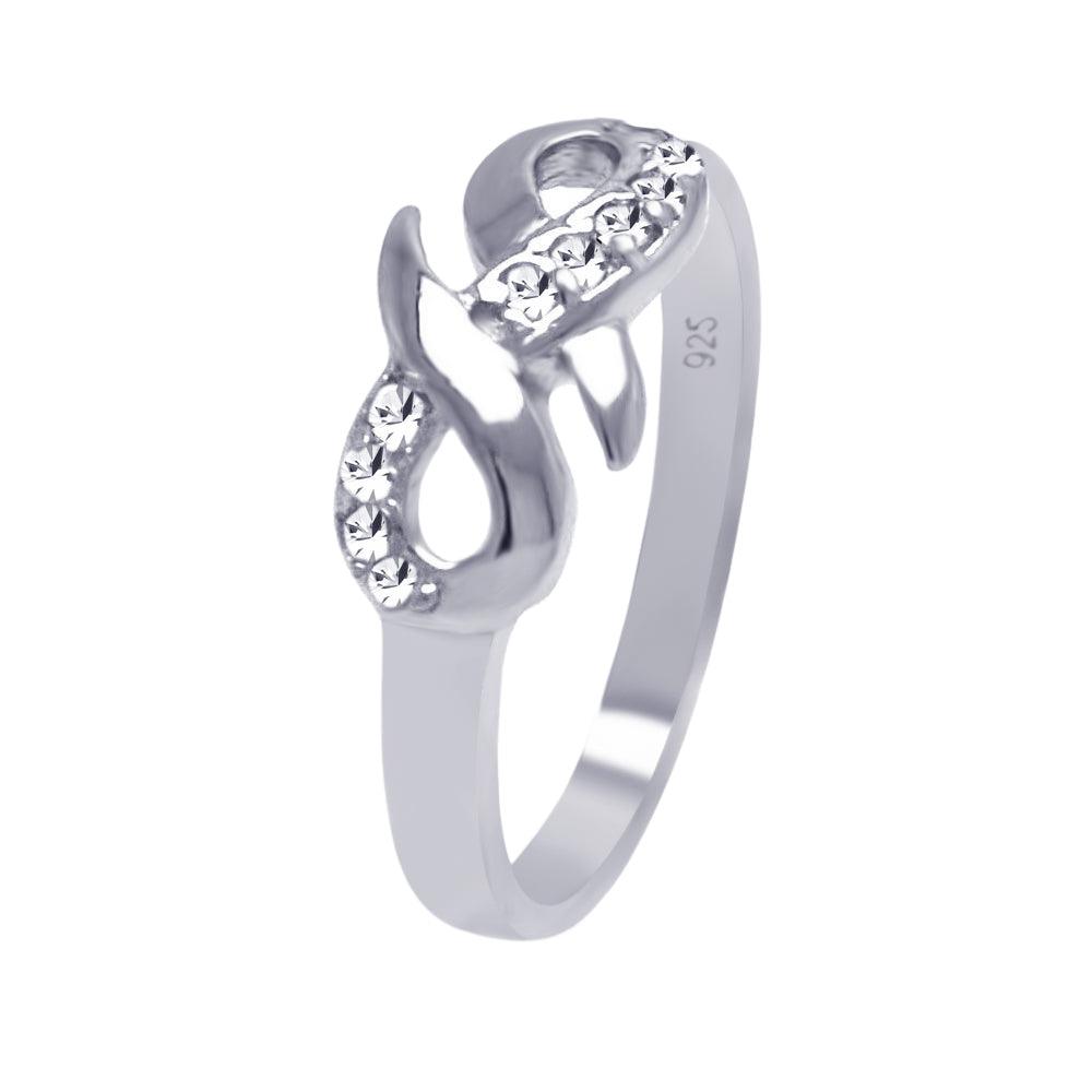 rhodium-plated-silver Ring