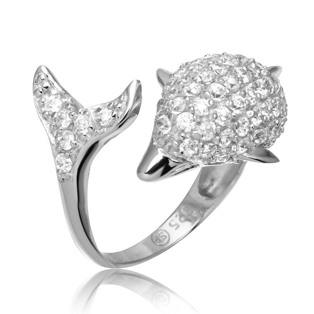 rhodium-plated-silver Ring