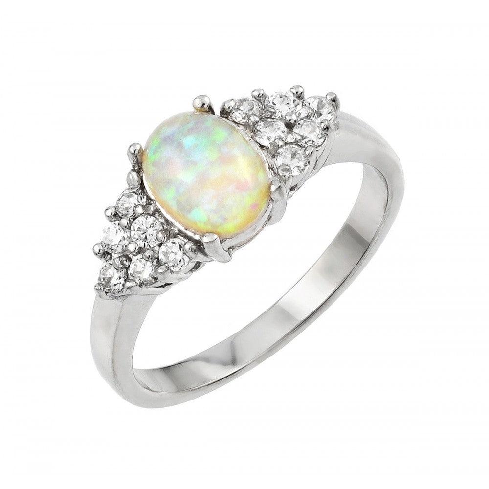 White Lab Opal Ring