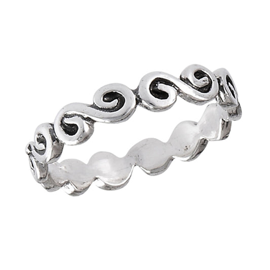 Eternity Swirl Infinity Stackable Ring New .925 Sterling Silver Band Sizes 1-8