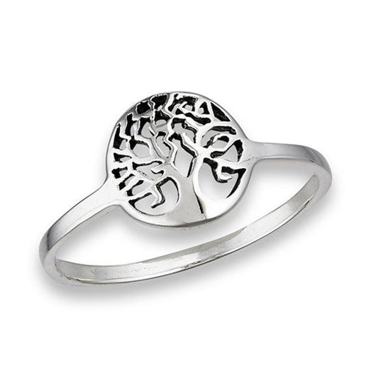 Oxidized Filigree Tree of Life Ring New .925 Sterling Silver Band Sizes 4-9