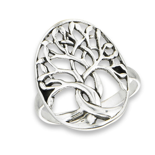 Oxidized Tree of Life Knot Branches Ring New 925 Sterling Silver Band Sizes 5-10