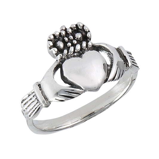 Claddagh Heart Friendship Ring .925 Sterling Silver Irish Celtic Band Sizes 2-9