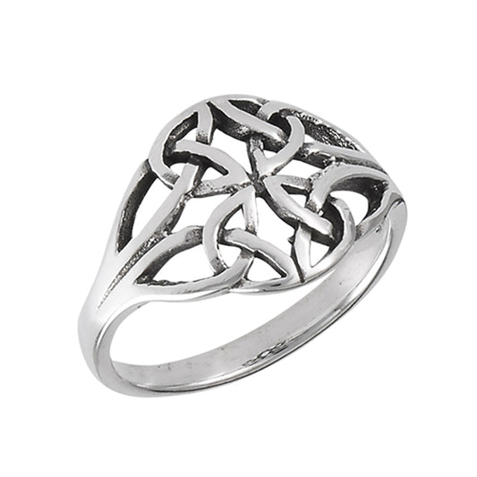 Oxidized Celtic Weave Endless Filigree Knot Ring Sterling Silver Band Sizes 3-8