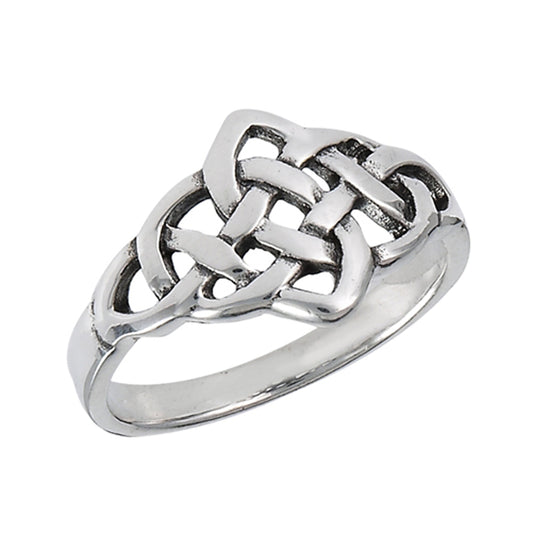 Oxidized Celtic Weave Infinity Knot Ring New 925 Sterling Silver Band Sizes 6-10