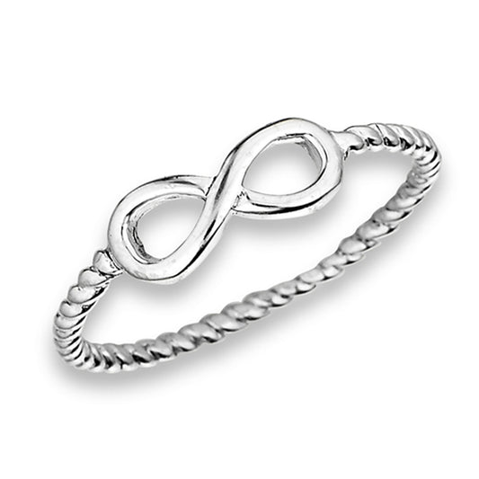 Infinity Knot Promise Ring New .925 Sterling Silver Twisted Rope Band Sizes 3-8