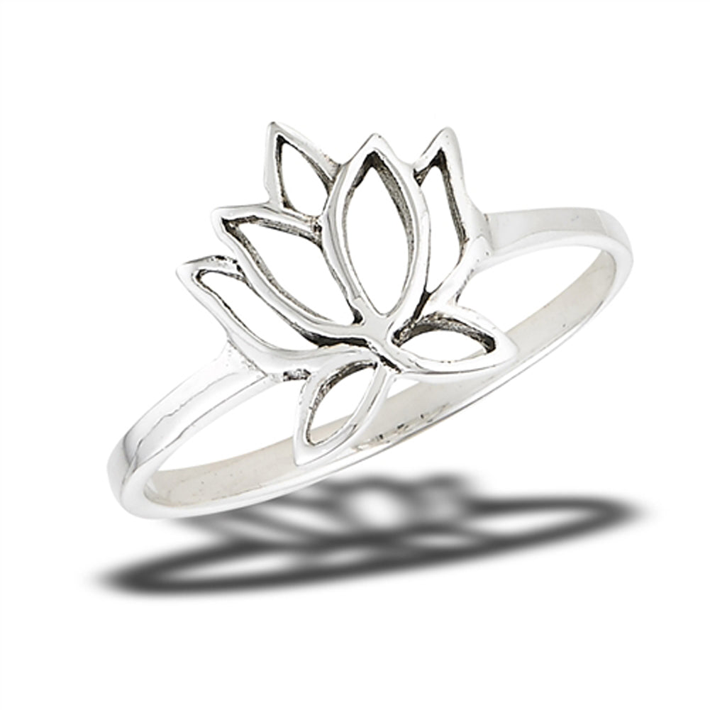 Filigree Lotus Flower Vintage Ring New .925 Sterling Silver Band Sizes 4-9