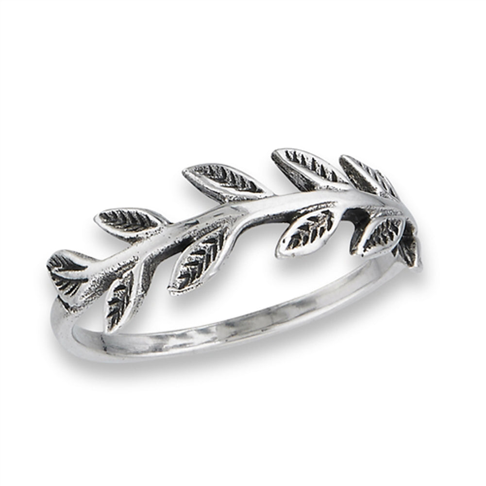 Oxidized Leaves Branch Tree Leaf Ring New .925 Sterling Silver Band Sizes 5-9