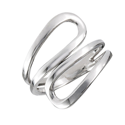 Open Loop Hook Modern Thumb Ring New .925 Sterling Silver Band Sizes 6-9