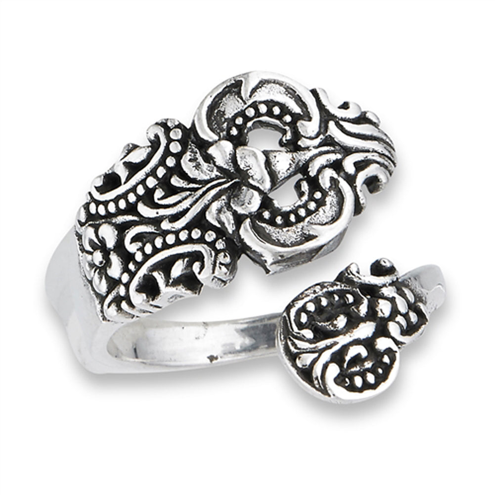 Open Adjustable Celtic Spoon Vintage Ring Sterling Silver Thumb Band Sizes 6-10