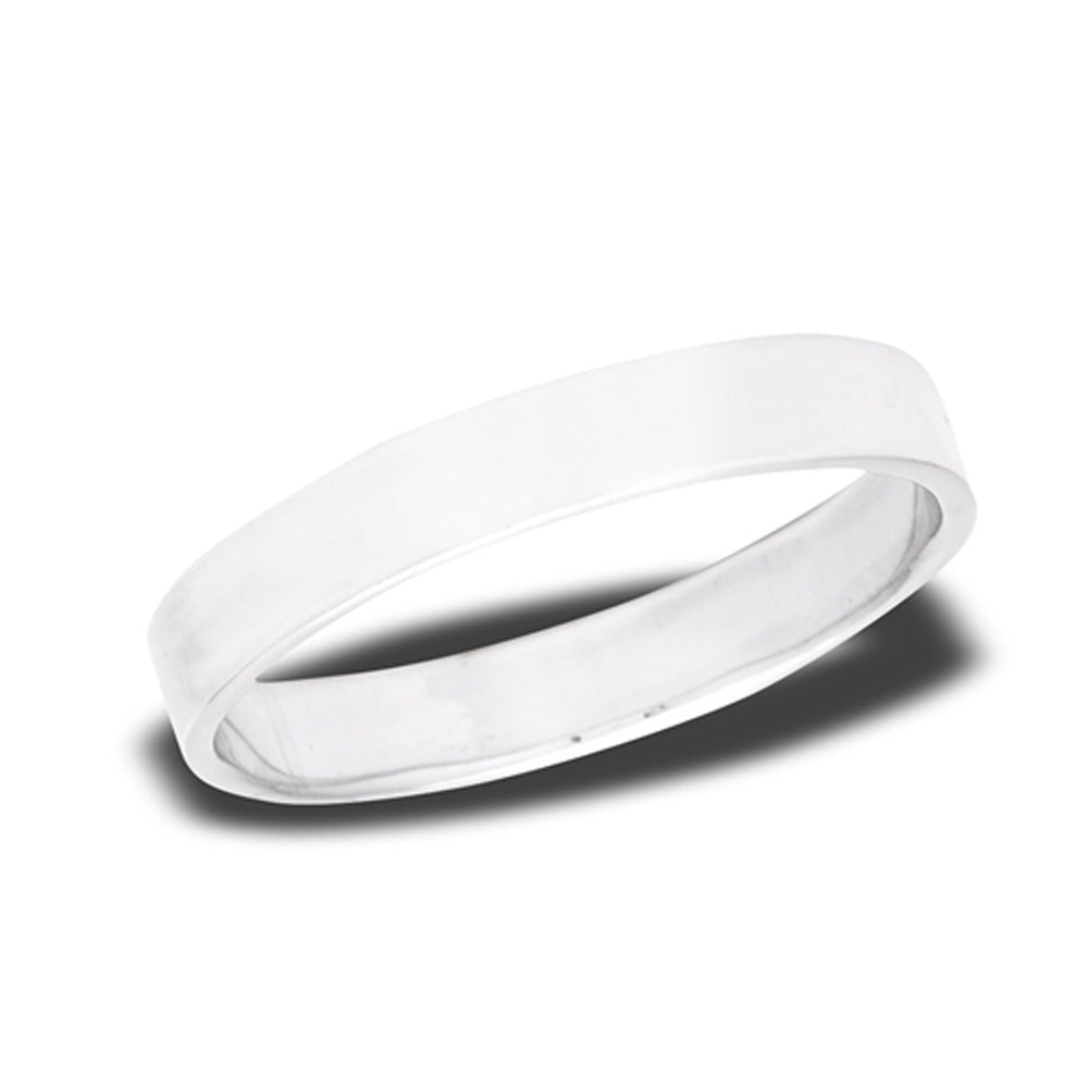 Flat Simple Plain Wedding Ring New .925 Sterling Silver Band Sizes 3-10