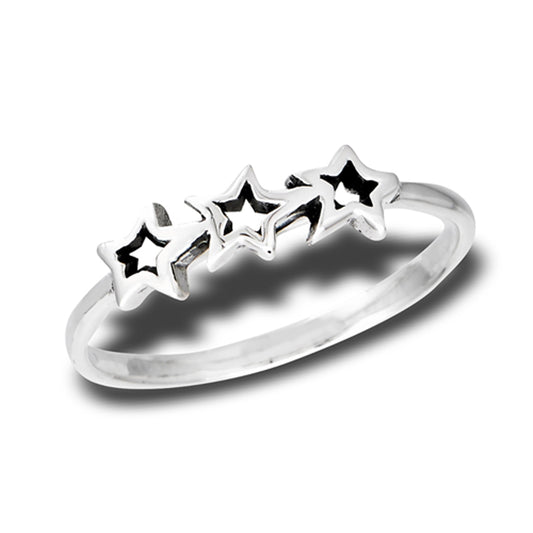 Cute Star Shooting Stars Open Ring New .925 Sterling Silver Band Sizes 5-9