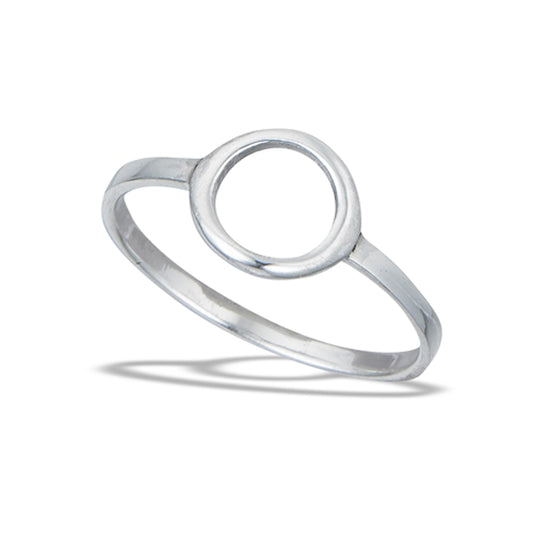 Modern Open Circle Geometric Ring New .925 Sterling Silver Band Sizes 5-9