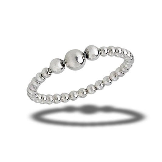 High Polish Graduated Bead Promise Ring New .925 Sterling Silver Band Sizes 6-9